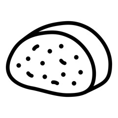 Garlic bread icon. Vector line icon