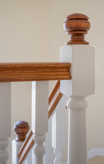 Handrail and banister on stairs in a house