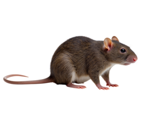 Brown Rat Illustration with Transparent Background