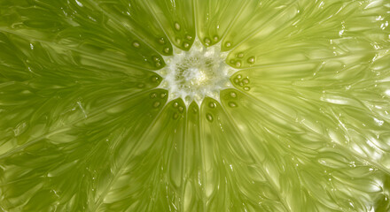Fototapeta premium Abstract Close-Up Of A Refreshing Green Lime Cross Section Structure