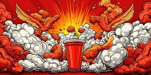 Buffalo wings food banner