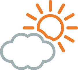 曇り時々晴れのアイコンイラスト