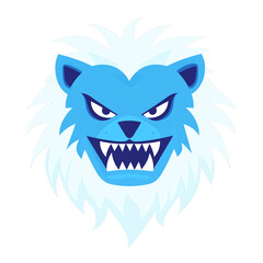 Fierce blue lion head logo design on transparent background for branding and mascots