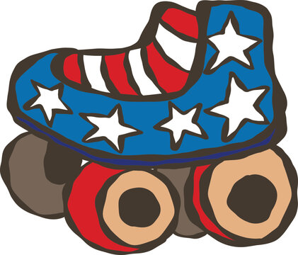 America Roller skate on independence day 