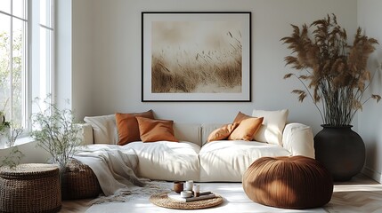 Bright urban apartment living room with natural light high resolution picture