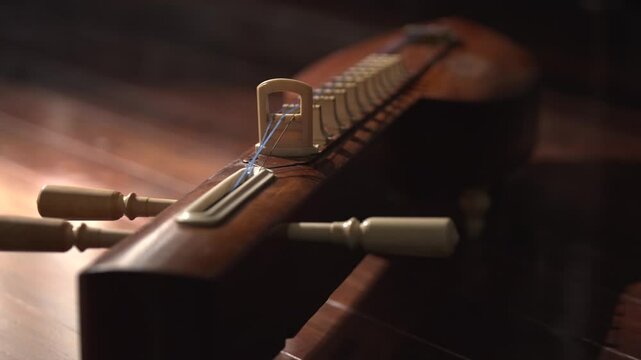 Packshot of a Thai musical instrument called a Ja-Khay.