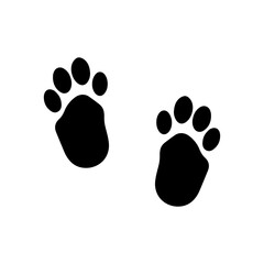 Naklejka premium Bunny footprints silhouette vector flat illustration design.