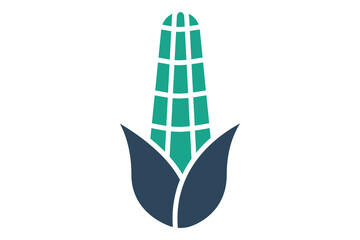 Corn icon. solid icon style. icon related major global crop. agriculture elements vector illustration