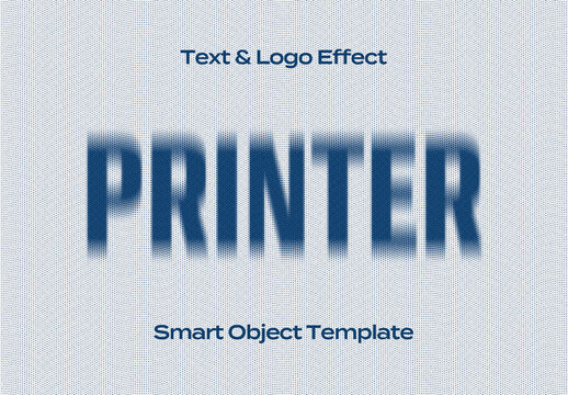 Print Printer Paper Text Logo Style Effect Mockup Logotype Template Shape