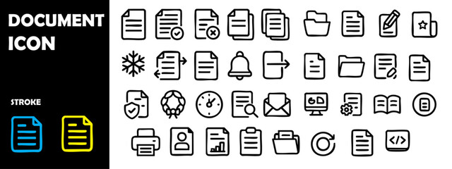 Document Icon Set – Minimal Vector File and Folder Symbols
