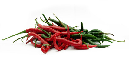 Chili peppers. Fresh organic chili isolated on white background