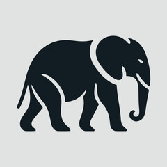 Elephant walking in smooth minimalist style vector illustration