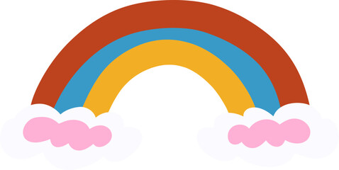Rainbow on the clouds, cute colorful concept for kids and children