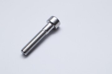 Steel bolts isolated on white. Constructional still life.