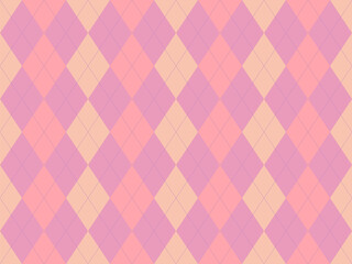Elegant pastel pink and peach argyle pattern.  Perfect for backgrounds, textiles, branding, and feminine designs.  A subtle yet stylish geometric texture, conveying sophistication and charm.