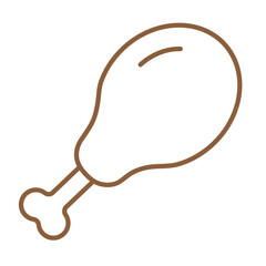 Chicken leg linear icon isolated on transparent background. Grilled chicken leg line icon. Grill or BBQ icon. Roasted chicken leg icon. Editable Stroke.