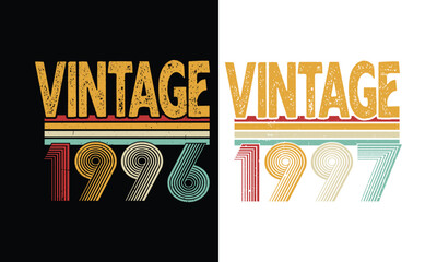 Vintage 1996 and Vintage 1997 Design.Birthday gift Design.Man woman birthday gift.29th year old. 