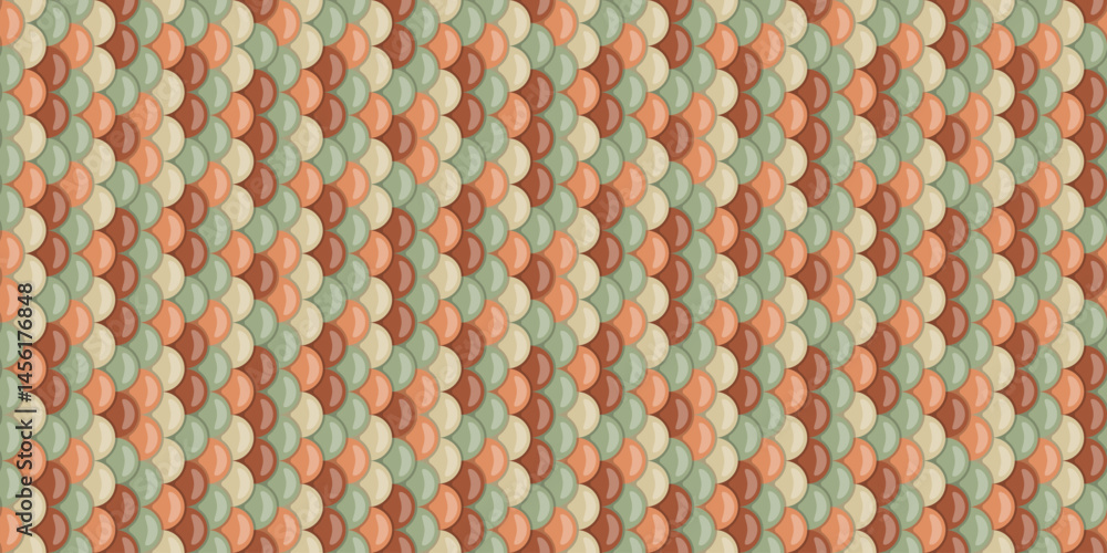 Poster elegant pasteltoned geometric pattern, featuring a seamless design of overlapping scales. ideal for 