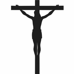 Silhouette of Jesus Christ on the Cross Simple Religious Image