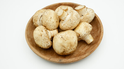 Mushroom champignons, isolated on white background