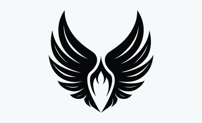 Angel wing silhouette, Angel Wing Silhouette Vector, Wing icon Vector