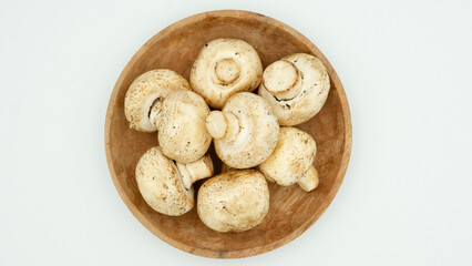 Mushroom champignons, isolated on white background