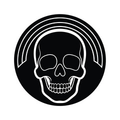 neon rainbow skull vector art silhouette 