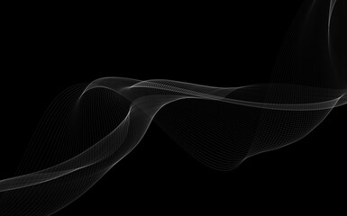 Dark abstract background with a glowing abstract waves