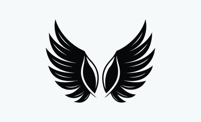 Angel wing silhouette, Angel Wing Silhouette Vector, Wing icon Vector