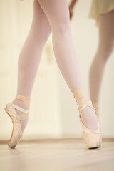 Beautiful ballet dancer practicing