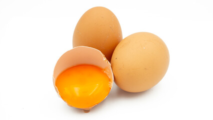 fresh eggs isolated on white background
