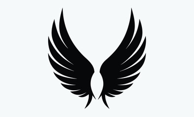 Angel wing silhouette, Angel Wing Silhouette Vector, Wing icon Vector