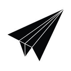 origami paper plane flying upwards vector art silhouette 