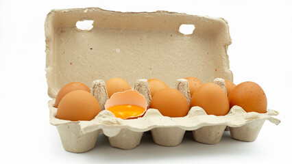 fresh eggs isolated on white background