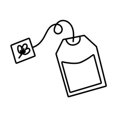 tea bag with string and tag featuring butterfly– herbal infusion sachet, hot beverage preparation, relaxation and wellness, eco-friendly natural drink 