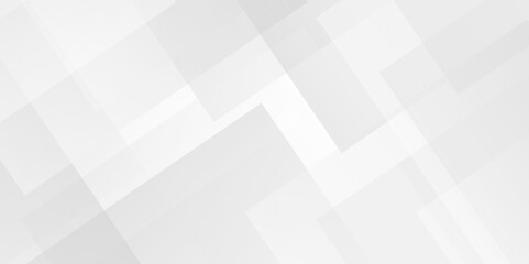 White and gray overlap triangle geometric technology pattern. minimal rectangle randomly arranged white lines transparent web square background layers. overlapping presentation design.