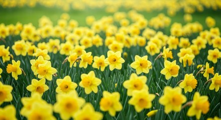 Obraz premium Field of Yellow Flowers Blooming in Springtime