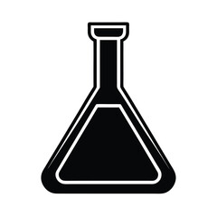 flask laboratory stencil icon silhouette vector illustration