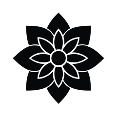 flower blossom stencil icon silhouette vector illustration