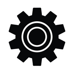 gear settings stencil icon silhouette vector illustration