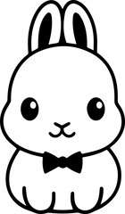 bunny face outline vector 