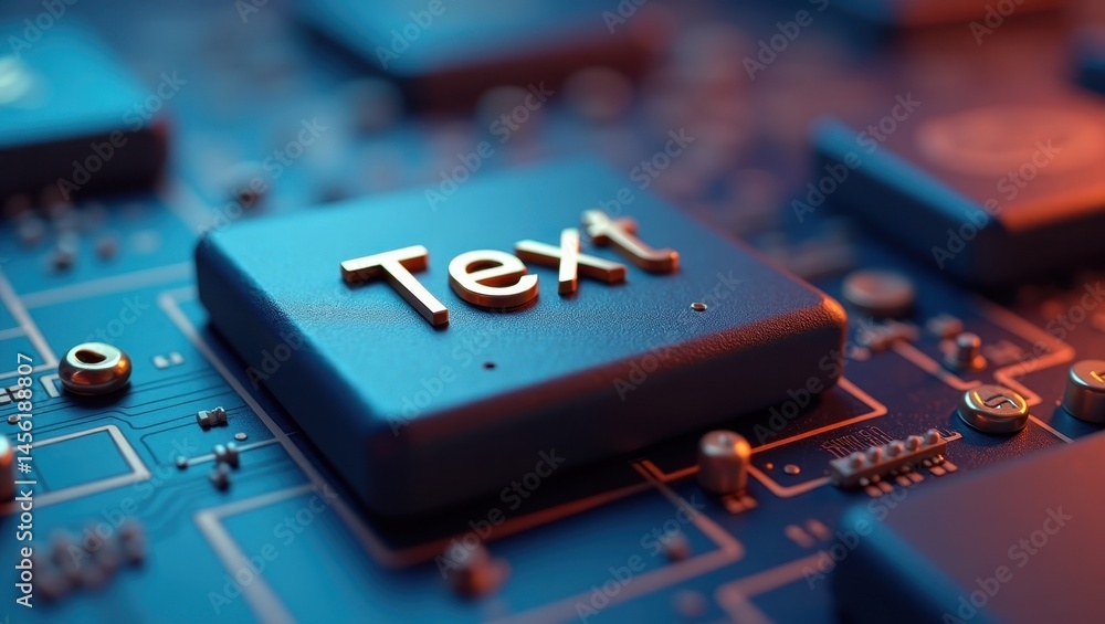 Poster textsynth. circuitry chaos reigns. isolated background, copyspace.. electronic chaos erupts in clutt