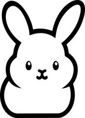 happy bunny outline face sticker