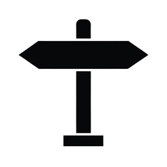 signpost icon silhouette vector illustration