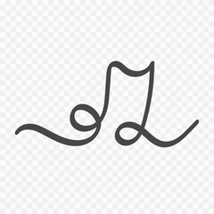 Melody note line illustration. Vector