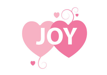 illustration of Word Joy in hearts shape