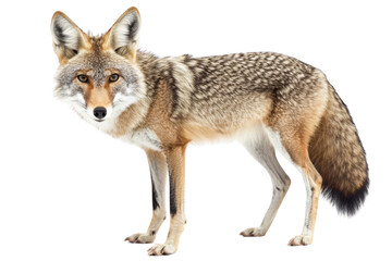 Fototapeta premium Watchful animal Standing Alertly, with Graceful Predator Theme and Coyote Style