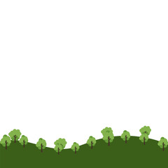 Hill with Trees Vector