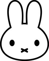 cute bunny face icon 