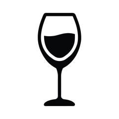 wine glass icon silhouette vector illustration